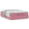 vidaXL Османска легло с матрак, розово, 140x200 см, кадифе