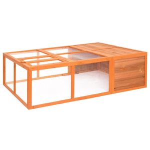 vidaXL Градинска клетка за животни, 150x100x50 см, чам масив