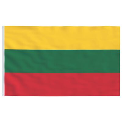vidaXL Флаг на Литва и алуминиев флагщок, 4 м