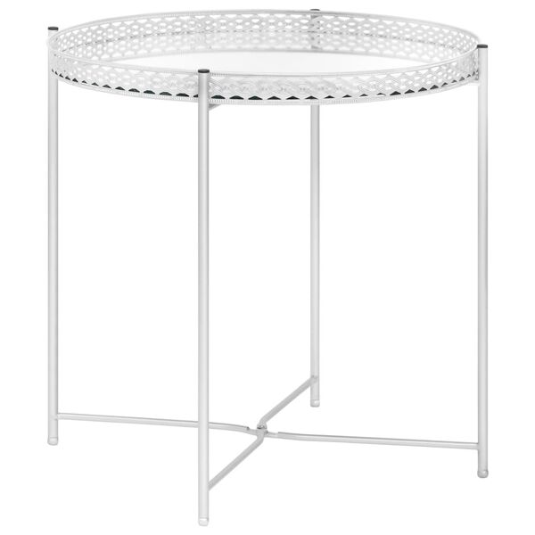322800 vidaXL Side Table Silver 40x40x41 cm Glass