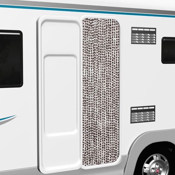 vidaXL Ресни за врата против мухи, кафяво и бяло, 56x200 см, шенил