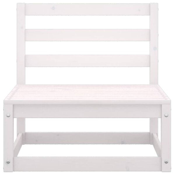 vidaXL Градински лаундж комплект 3 части с възглавници бял бор масив