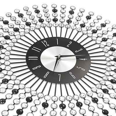 vidaXL Стенен часовник, метал, 43 см, черен