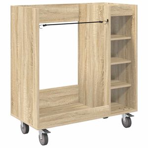 vidaXL Голф шкаф с колело Едноцветен Сонома дъб 90 x 45 x 98 см
