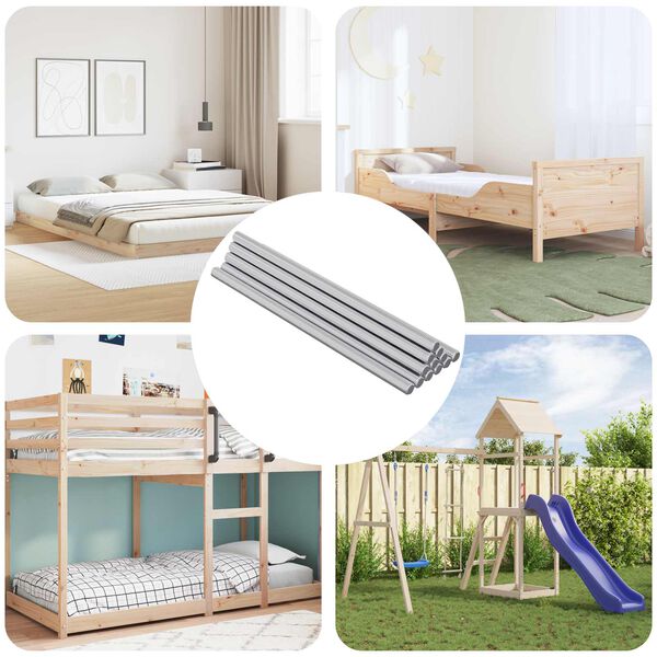 vidaXL Резбован род 800 pcs Сребрист Стомана