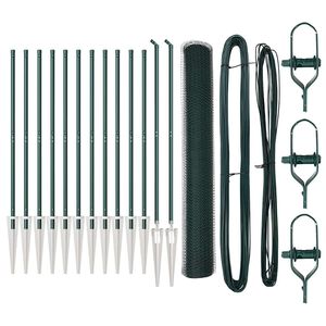 vidaXL Стълб за ограда. Зелено