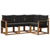 vidaXL Комплект дивани за открито 4 pcs Естествено и черно
