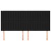 vidaXL Табла за легло, черна, 200x5x118/128 см, плат