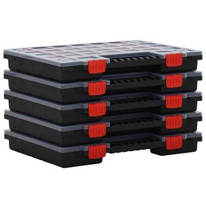 vidaXL Асортиментни кутии 5 бр 40x30x5 см полипропилен