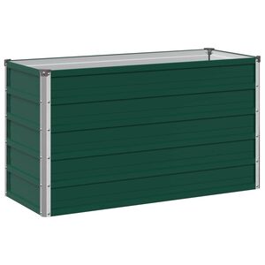 vidaXL Вдигната леха за градина Зелено 100 x 40 x 55 cm