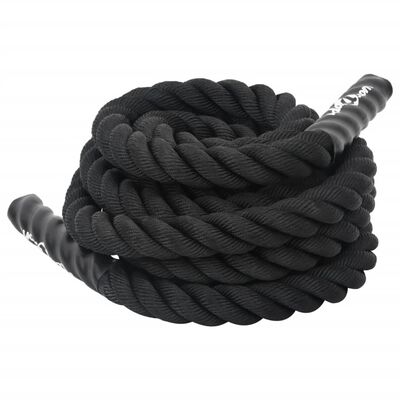 vidaXL Бойно въже, черно, 6 м, 4,5 кг, полиестер