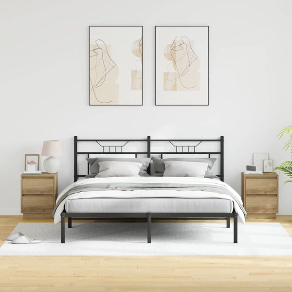 vidaXL Нощен шкаф 2 pcs Дъб 39 x 34,5 x 50 см Инженерно дърво