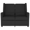 vidaXL 2-местен масажен реклайнер, черен, текстил