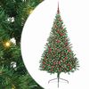 vidaXL Изкуствена коледна елха с подсветка Зелен 180 cm ПВЦ