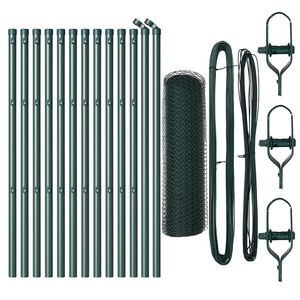 vidaXL Стълб за ограда. Зелен 25 x 0,5 м (13 мм мрежа) Стомана