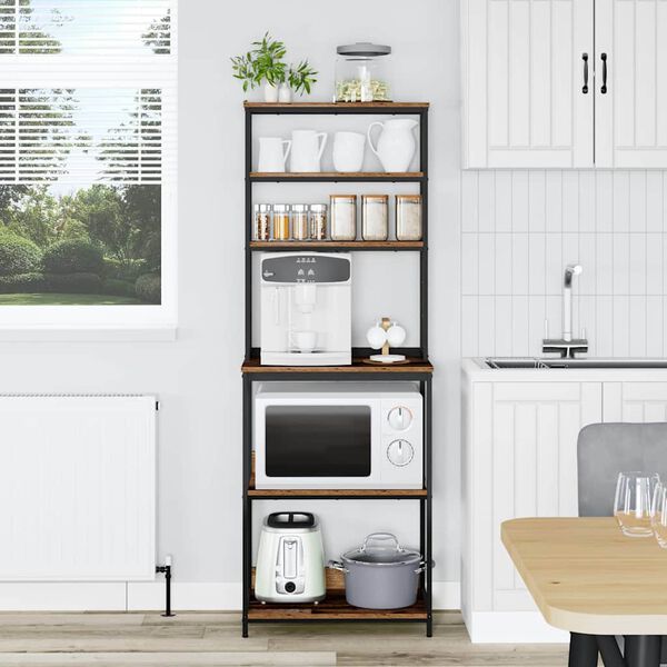 vidaXL Кухненски рафт Старо дърво 60 x 40 x 168 см Инженерно дърво