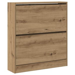 vidaXL Шкаф за обувки 80 x 21 x 87,5 cm Инженерна дървесина Димян дъб