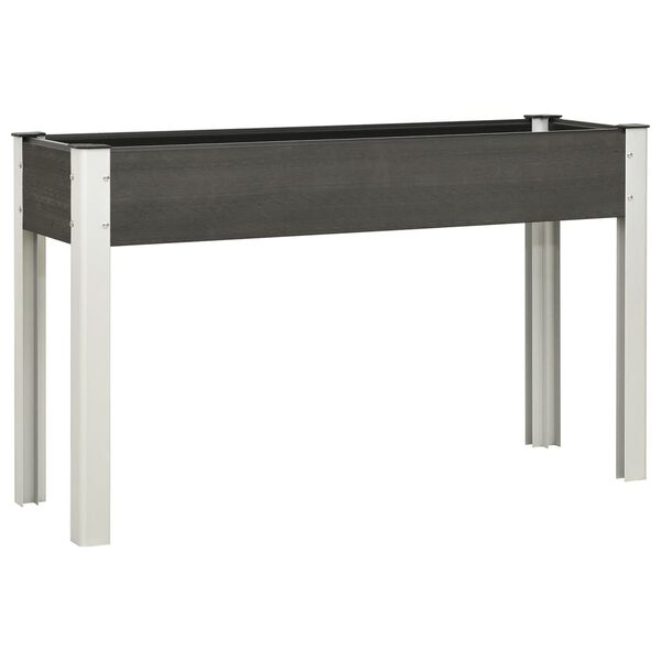 vidaXL Градинска повдигната леха, сива, 120x40x75 см, WPC