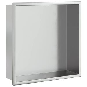 vidaXL Душ ниша, сребрист мат, 32x32x9 см, неръждаема стомана