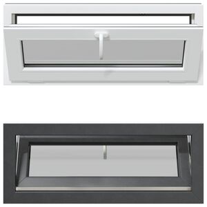 vidaXL Прозорец за мазе RISOR 110 x 40 cm PVC и стъкло
