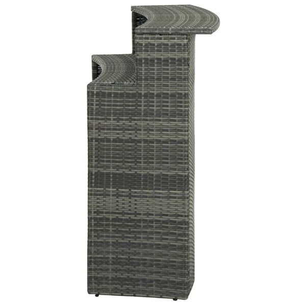 vidaXL Градинска бар маса, сива, 120x55x110 см, полиратан