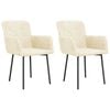 vidaXL Трапезни столове, 2 бр, кремави, кадифе