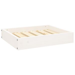 vidaXL Кучешко легло, бяло, 51,5x44x9 см, борова дървесина масив