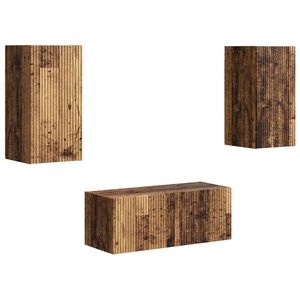 vidaXL Комплект ТВ шкаф 6 pcs Старо дърво Инженерно дърво