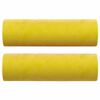 vidaXL 2-местен диван с декоративни възглавници жълт 140 см кадифе