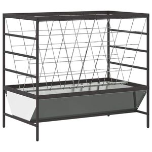 vidaXL Хранилка за добитък Сребристо 100 x 60 x 90 см 15 kg