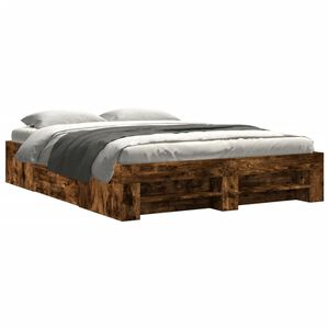 vidaXL Рамка за легло без матрак опушен дъб 150x200 см инженерно дърво