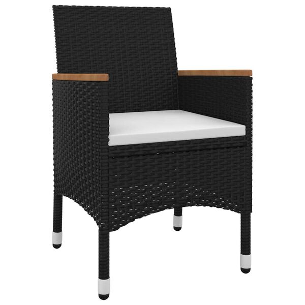 vidaXL Градински трапезен комплект от 5 части полиратан и стъкло