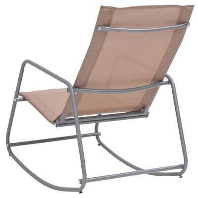vidaXL Градински люлеещ се стол, таупе, 95x54x85 см, textilene