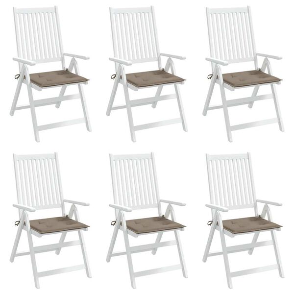 vidaXL Възглавници за столове 6 бр таупе 40x40x4 см Оксфорд плат