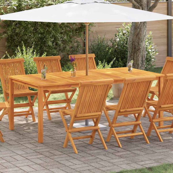 vidaXL Градинска маса, 200x100x74 см, акация масив