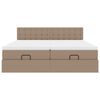 vidaXL Османска легло с матраци, капучино, 180x200 см, изкуствена кожа