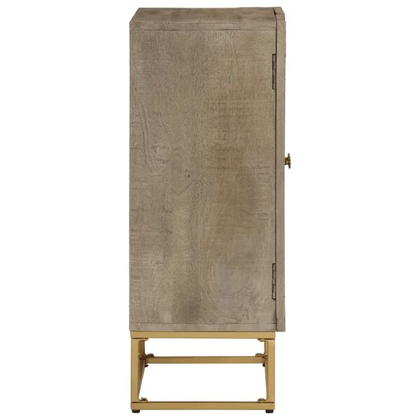 vidaXL Бюфет, 55x30x76 см, мангово дърво масив и желязо