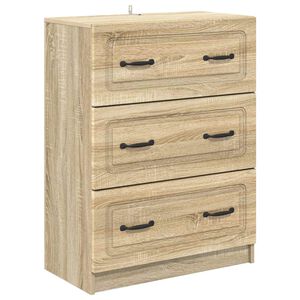 vidaXL Чекмеджетен шкаф Дъб сонома 66 x 34,5 x 87 см