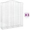 vidaXL Габионни кошници арка 3 бр 200x50x220/240 см поцинковано желязо