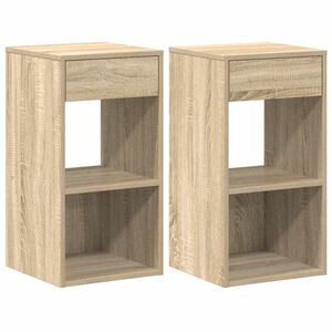 vidaXL Нощни шкафчета с чекмеджета, 2 бр, дъб сонома, 35x34x66,5 см