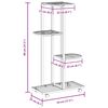 vidaXL 4-етажна стойка за цветя на колела, 44x23x80 см, черна, желязо