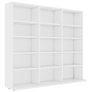 vidaXL CD шкаф, бял, 100x23x89,5 см, инженерно дърво