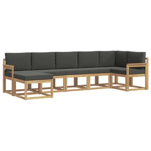 vidaXL Комплект дивани за открито 7 pcs Бяло и антрацит Полиестер