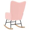 vidaXL Люлеещ се стол Розово Тъкан Шерпа