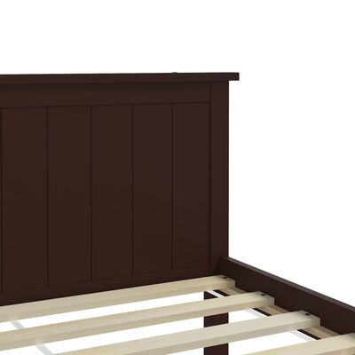 vidaXL Рамка за легло, тъмнокафява, бор масив, 200x200 см