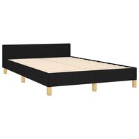 vidaXL Рамка за легло с табла, черна, 120x190 см, текстил