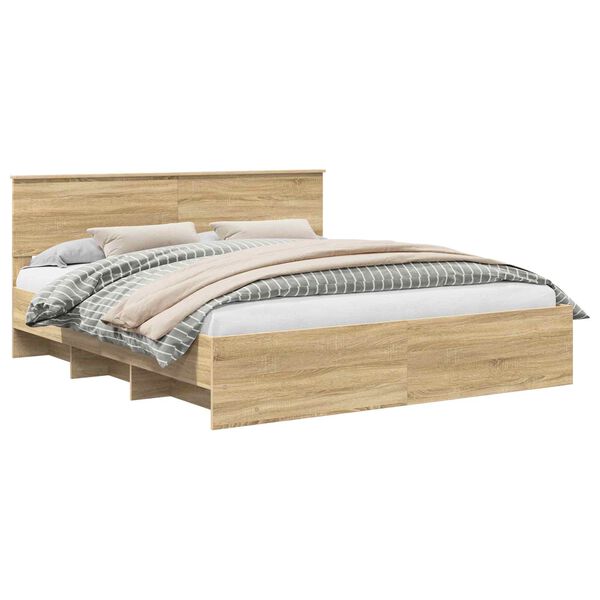 vidaXL Рамка за легло Сонома дъб 180 x 200 cm Инженерно дърво