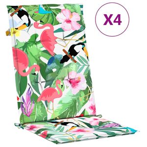 vidaXL Възглавници за столове с облегалка, 4 бр, многоцветни, текстил