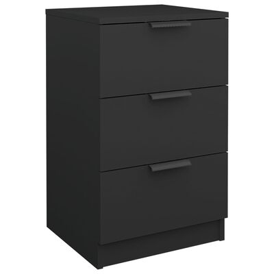 vidaXL Нощно шкафче, черно, 40x36x65 см