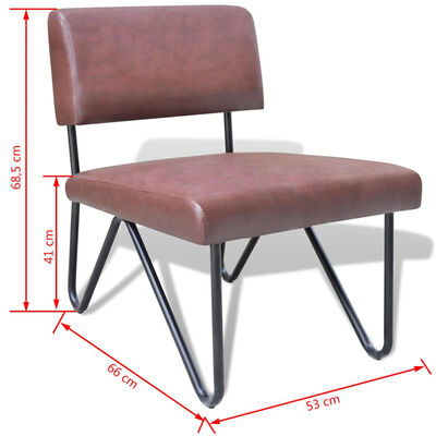 vidaXL Комплект мебели от 3 части, изкуствена кожа, кафяв